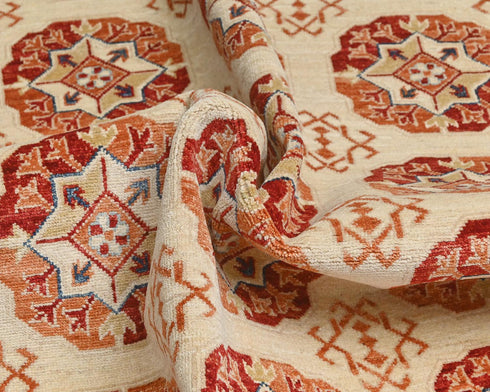 8x10 Beige Aryana Afghan Hand Knotted Veg Dye Wool Area Rug